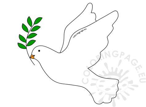 Download olive branch images and photos. Printable White Dove with Olive Branch - Coloring Page