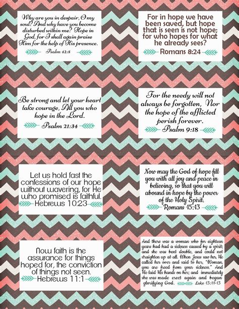 Perfect for bible memory and encouragement! The Blogging Pastors Wife: HOPE Themed Printable Verse Cards