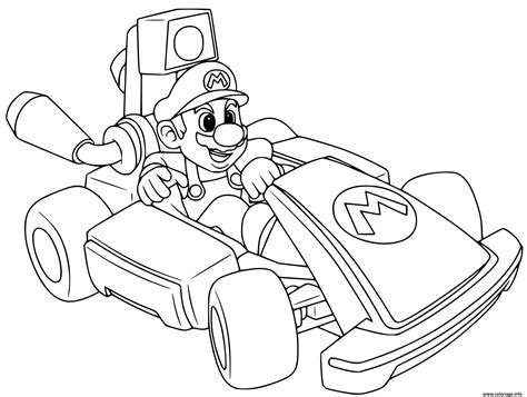Comment définir coloriages à imprimer? Coloriage Mario Kart Deluxe Voiture De Course Dessin Mario ...