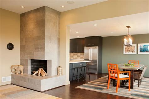 I will use it again now i know what is expected the staff to d. Kitchen and Great Room With Orange Chairs, Stone Fireplace | Loczi Design | HGTV