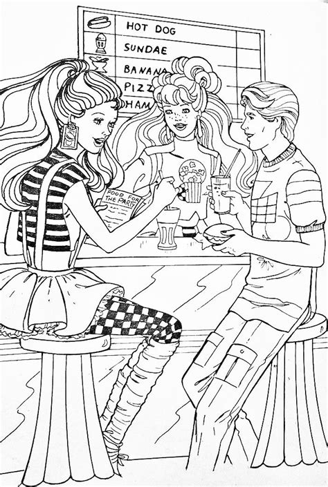 Barbie on a stool in the summer. Pin by Tsvetelina on Barbie coloring | Barbie coloring ...