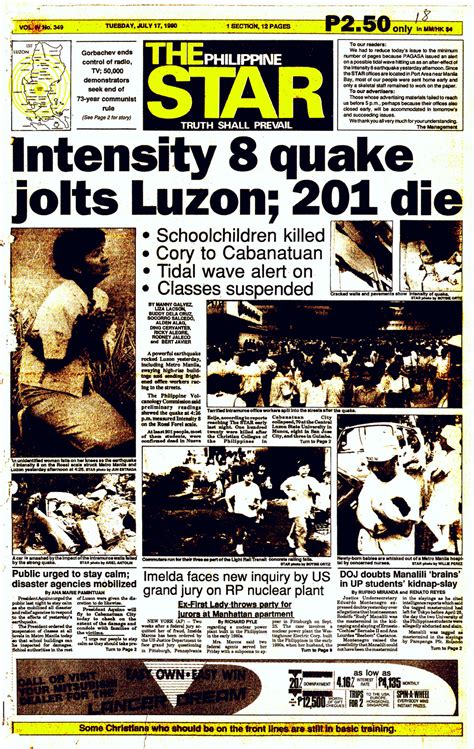 On 16th july 1990, a major earthquake struck the centreof luzon, the largest and most developedisland in the philippines. Juan Republic, 22 Years Ago Today: 1990 Luzon Earthquake ...