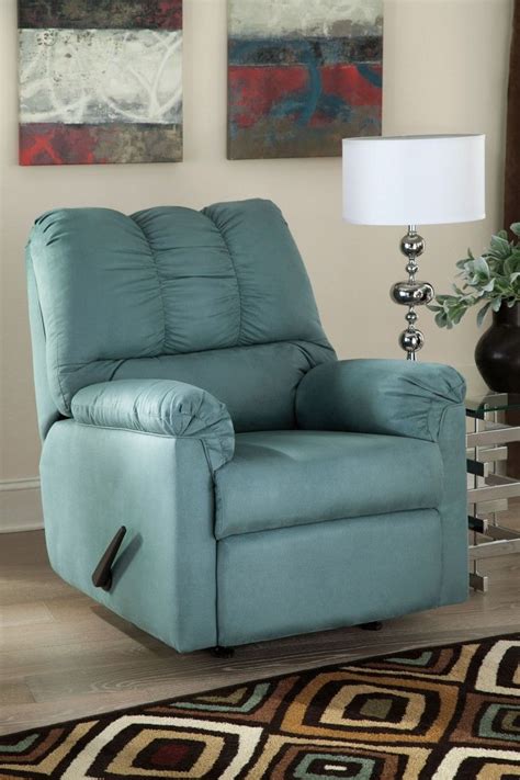 Comes with blue binding and black and red printing on white background. Darcy Blue Sky Rocker Recliner in 2020 | Furniture, Home ...