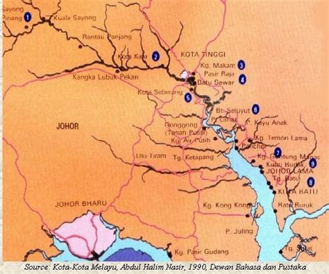 Kota johor lama terletak tepi sungai johor dan menghadap ke laut china selatan. Pusat Pentadbiran Kerajaan Johor Lama - gak-patii