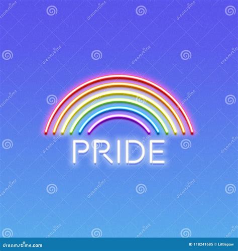 Neon LGBT Pride Sign, Glowing Rainbow, Gay Love Celebration, Vector