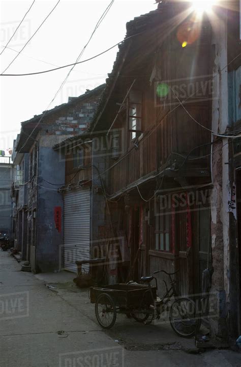 It's all thanks to grabfood. Delivery Tricycle in Alley - Stock Photo - Dissolve