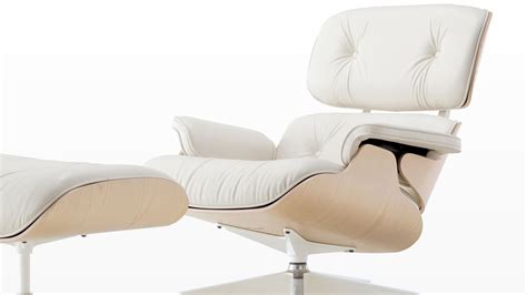 Or the toner as the case may be. White leather Eames Lounge Chair and Ottoman with a white ...