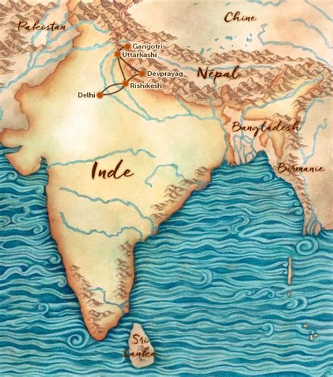 CARTE INDE DES MONTAGNES : LE GARHWAL - Les routes du monde