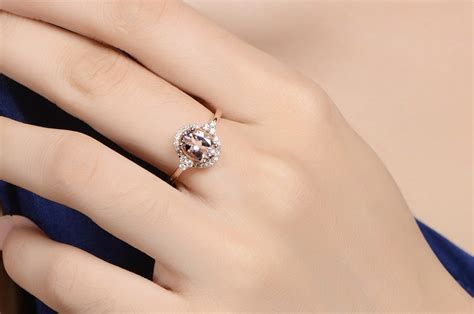 Get inspired by recently purchased 2 diamond engagement rings. Vintage 2 Carat Morganite and Diamond Engagement Ring in Rose Gold - JeenJewels