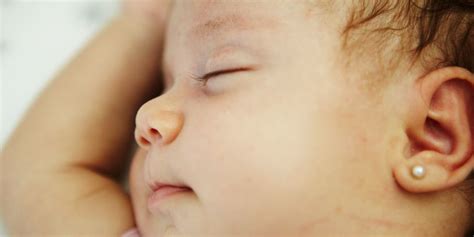 If you do decide to pierce your baby's ears, these tips can help you keep her and her piercings safe: Baby Piercing Earrings Medical Ear Piercing Babies ...