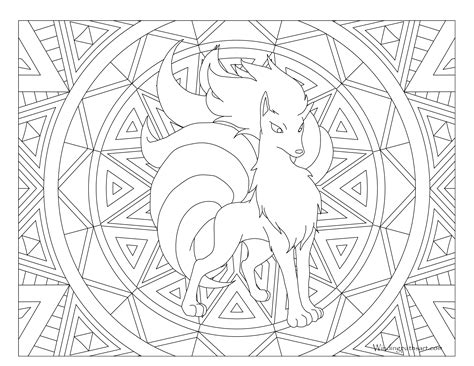 The color is a characteristic that can be easily recognized by sight; #038 Ninetales Pokemon Coloring Page · Windingpathsart.com