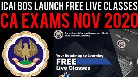 Welcome to official ruclip channel of board of studies, the institute of chartered accountants of india. ICAI BOS Launch Free Live Classes For CA Exams Nov 2020 ...