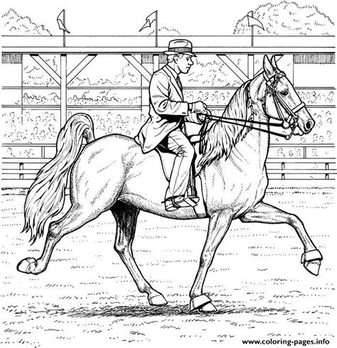 Horse riding coloring page 06. Dressage Horse Coloring Pages Printable