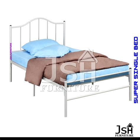 1pc t50/c50 40sx40s t250 stripe (duvet cover) (size single)(62x90″) 1pc t50/c50 t200 plain (duvet insert)(68x88″) JSH S110 Super Single Metal Bed / Beds / Metal Super ...