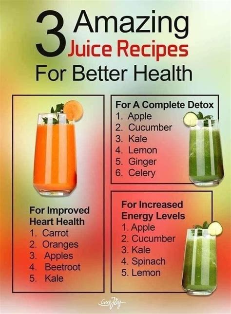 These three juice recipes are great for beginners, because the taste is more mild and palatable than the vegetable juice you may have tried in the past. Juice for Detox, Heart Health, Increased Energy in 2020 | Detox juice recipes, Healthy juice recipes