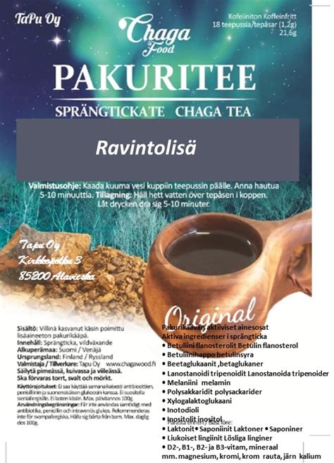 Fill your pot with 1 liter of water. Pakuritee Original 18pss Sprängticka te 18 pås Chaga tea ...