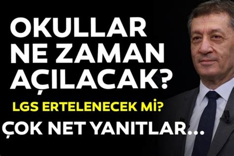 Bakan selçuk, lgs kapsamındaki merkezi sınavın yapılacağı okul sayısının 5 kattan fazla artışla 18. Okullar ne zaman açılacak? LGS Sınavı Ertelenecek mi ...