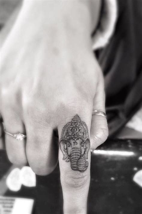 This emilia clarke tattoo is amazing. Elephant Tattoo. Want. ️ black and white boho style tattoo ...