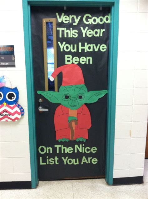 Brighten up every classroom with teaching decorations that also educate. Star Wars Christmas Yoda Classroom Door | Door decorations ...