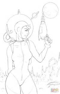 It looks like the press ran out of ink. Pin-up Space Girl coloring page | Free Printable Coloring ...