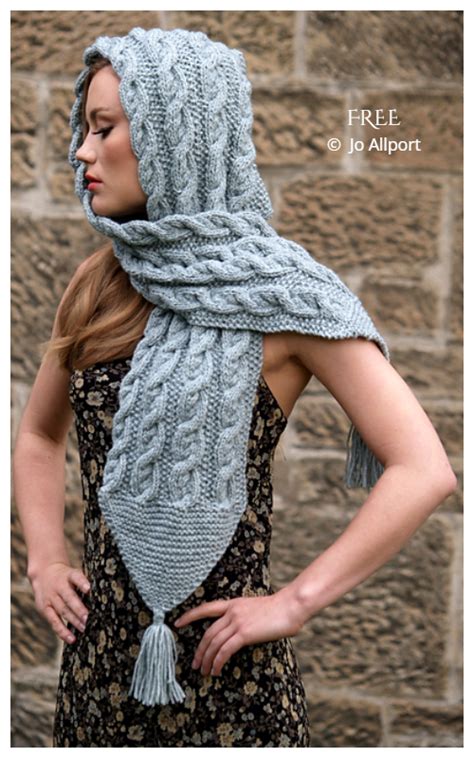 Toss it on as a regular scarf, wrap it around your neck as a lovely cowl, or pull it over your head to wear as a hood. Knit Hooded Scarf Free Knitting Patterns - Knitting Pattern