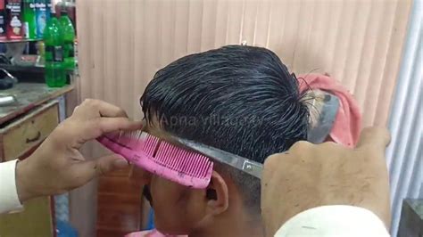 How do you cut a boy's hair with scissors? Boy haircut with clipper and scissor at barber hair ...