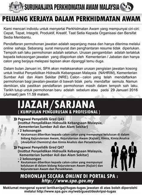 Pegawai tadbir gred n41 (rekod perubatan) kem/jabatan: Jawatan Kosong Kerajaan Pegawai Penyelidik Suruhanjaya ...