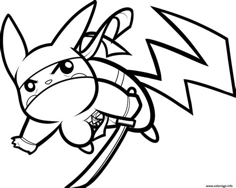 Coloriage pokemon pikachu a imprimer. Coloriage Pikachu En Mode Ninja Pokemon Dessin Pokemon à ...