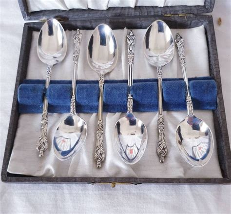 This package includes easy to work with files that allow you to customize box packaging mockup templates to suit. Vintage Apostle Teaspoons set of 6 boxed Demitasse EPNS ...