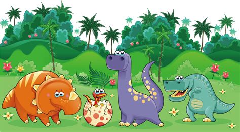 Um tema diferente para comemorar o aniversário de menino é a festa dinossauro infantil. Clipart Dinosaur Landscape - Dinosaurios Animados Con ...