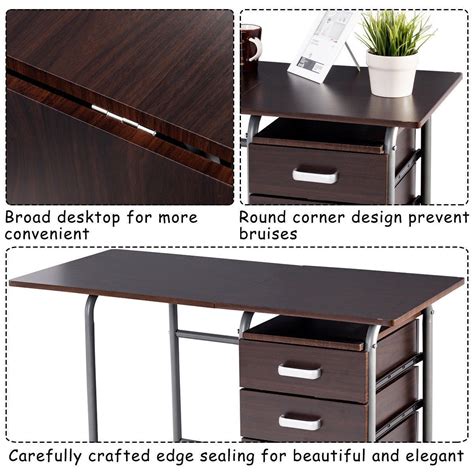 The tangkula folding computer desk features a foldable design that can be adjusted to your needs. Folding Computer Laptop Desk Wheeled Home Office Furniture ...