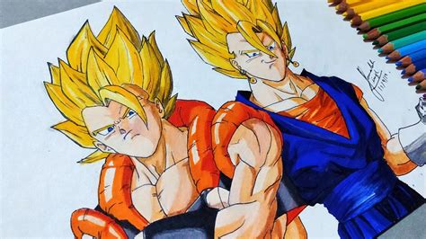 How to draw gogeta super saiyan 4. Speed Drawing Gogeta And Vegito - YouTube