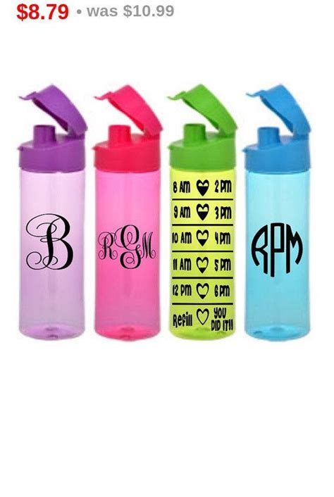 Back of bottle can be. Water Tracker Water Bottle with Monogram, Fitness Water ...