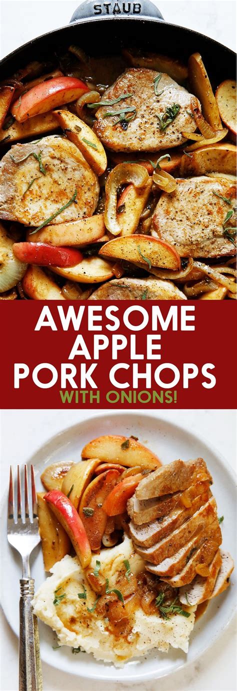 With this healthy baked pork chop recipe, dinner couldn't get any easier. Skillet Baked Pork Chops with Apples | Recipe | Apple pork chops, Healthy pork chops, Skillet ...