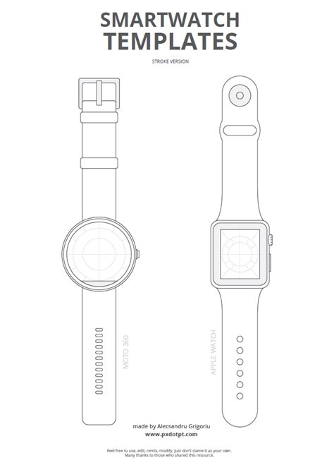 Customize your own band exclusively for your apple watch! Freebie #2: Smartwatch templates — Pixels, dots and points ...