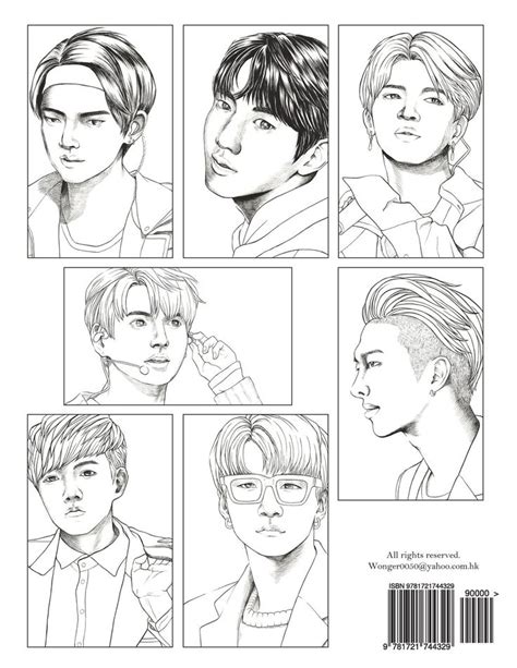 Amazon com bts coloring book for stress relief happiness. BTS Advanced Fan Art Illustrations for Coloring: Amazon.de ...