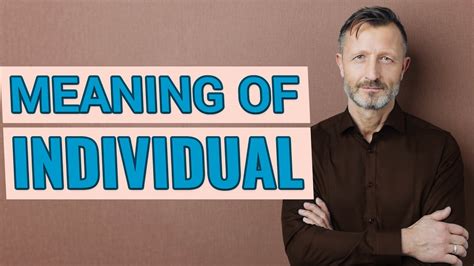 Individual | Meaning of individual - YouTube