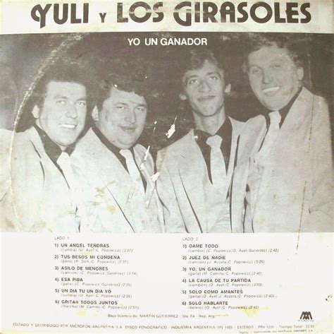 Top letras yuli y los girasoles. YULI Y LOS GIRASOLES - YO UN GANADOR - 1985 - Omar Longhi