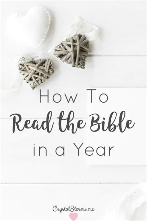 The truth is… t here's not a necessary best order to read the bible for the first time. How To Read the Bible in a Year - Crystal Storms