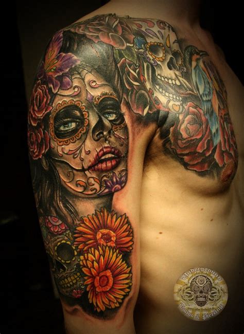 If you are still wondering how to get free pdf epub of book santa muerte: Santa muerte with mexican sugar skulls tattoo on arm and ...