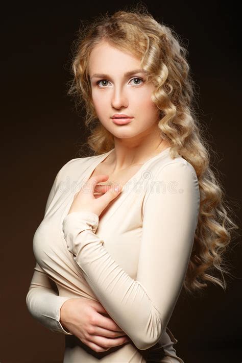 Model model dreamweaver 100% human hair extensions yaky 10 #1. Lovely Model With Shiny Volume Curly Hair Stock Photo ...
