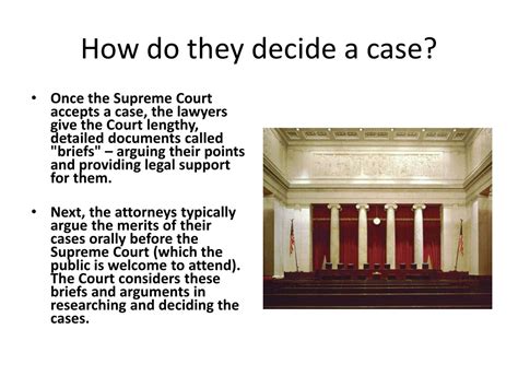 Lower courts on the federal level include the us courts of appeals, us district case law, also known as precedent or common law, is the body of prior judicial decisions that guide judges deciding issues before them. PPT - The Supreme Court PowerPoint Presentation, free ...