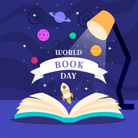 Sprawdź najlepsze książki i promocje na ceneo.pl. Światowy Dzień Książki Z Książką I Lampą | Darmowy Wektor