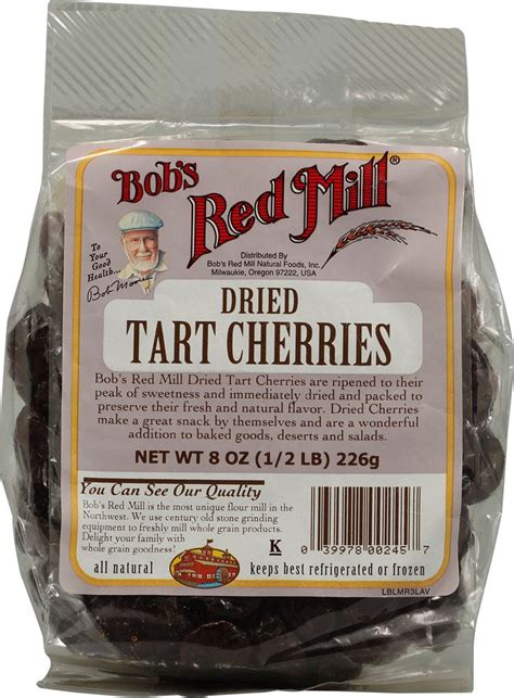 Bobs red mill is known for producing the best natural flours, mixes and grains to make your favorite healthy dish. Bob's Red Mill Dried Tart Cherries | Bobs red mill, Cherry ...