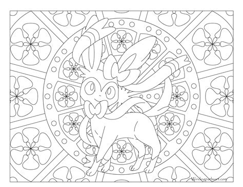 Online coloring is easy to play and so much fun. #700 Sylveon Pokemon Coloring Page · Windingpathsart.com
