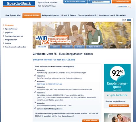 Stand 30.04.2019, änderungen und irrtum vorbehalten Sparda-Bank München Girokonto Erfahrungen im Test 2021 » Infos