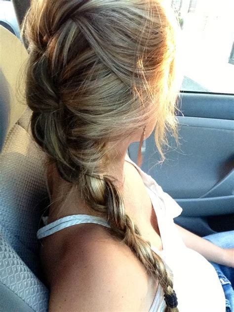 Tease the hair at the crown to get height and lift. messy French braid | Hair styles, Braids for long hair ...