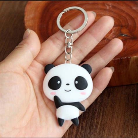 Complete with metal ring to put the house keys, car, etc. Cute 3D Cartoon Panda Keychain Keyring Bag Pendant ...