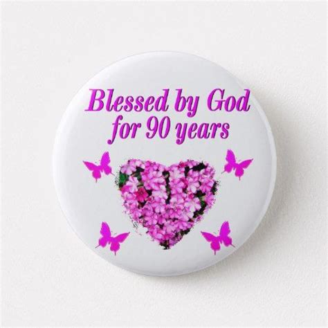 Order unique personalized bday gifts for men/women online now. PRETTY 90TH BIRTHDAY FLORAL BUTTON | Zazzle.com | Floral ...