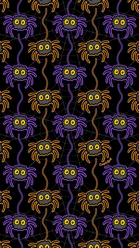 Daarom zijn we sinds 29 april 2016 gestopt met deze app. Spider Pattern by Casper Spell | Halloween wallpaper, Spooky background, Halloween patterns